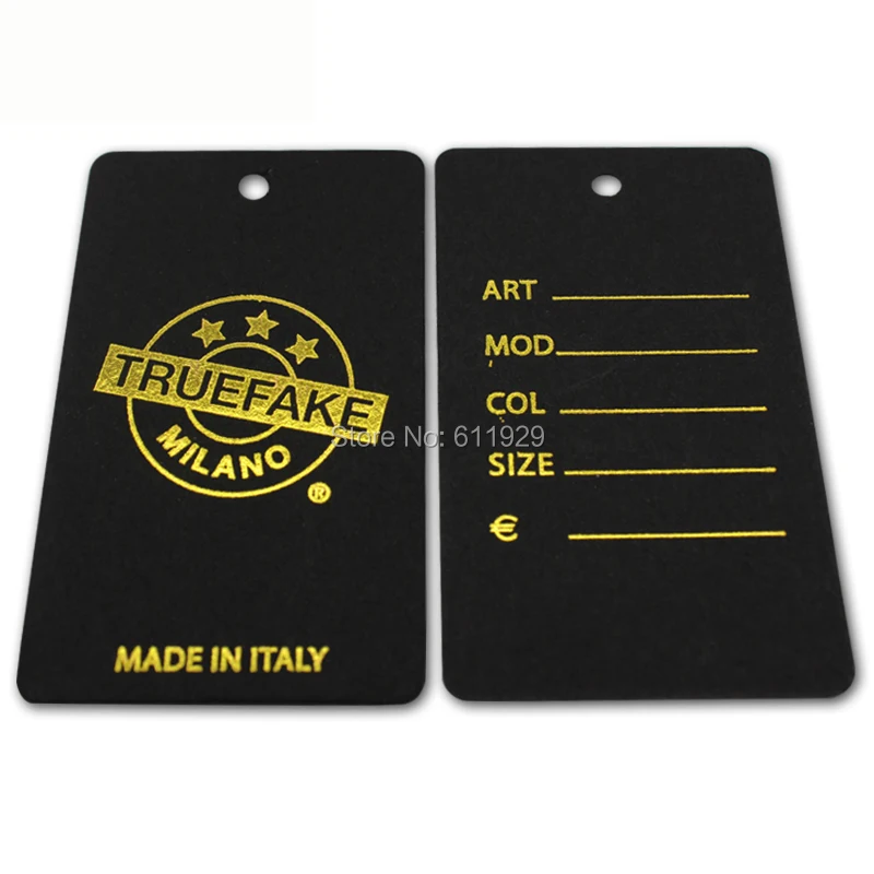 Custom clothing hang tag/garment bag paper hang tag/printed black hang tag/brand name printing/logo hang tag 1000 pcs a lot