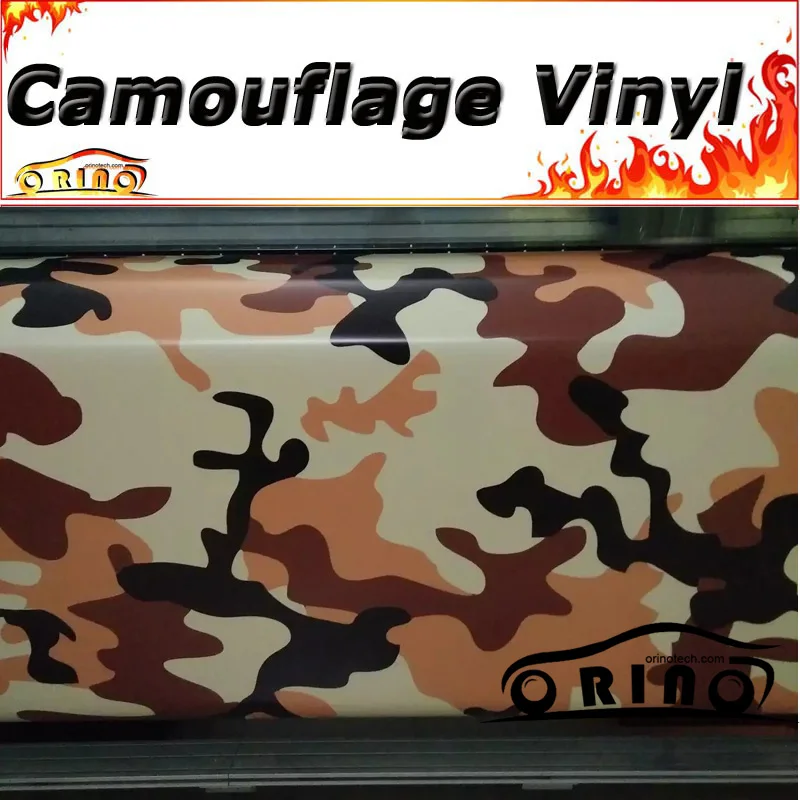 Black Brown Wrap Vinyl Decal Truck Vehicle Desert Camouflage Wrapping Film Sticker Size: 1.52*5/10/15/20/25/30 Meters