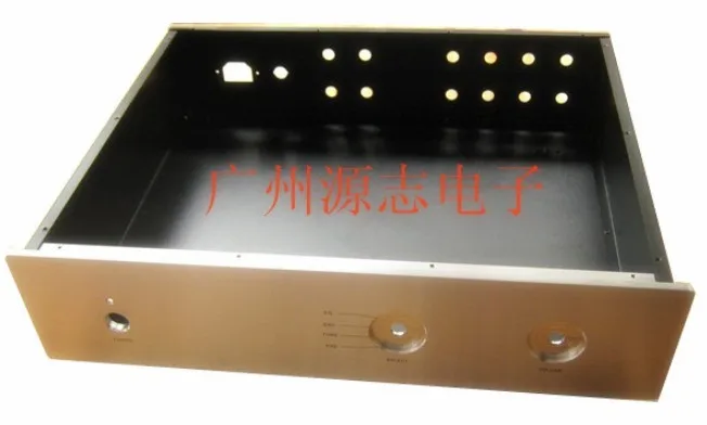 Chasis de preamplificador de sonido prémium, caja de amplificador de potencia de aluminio completo, 430x350x100mm, # M1