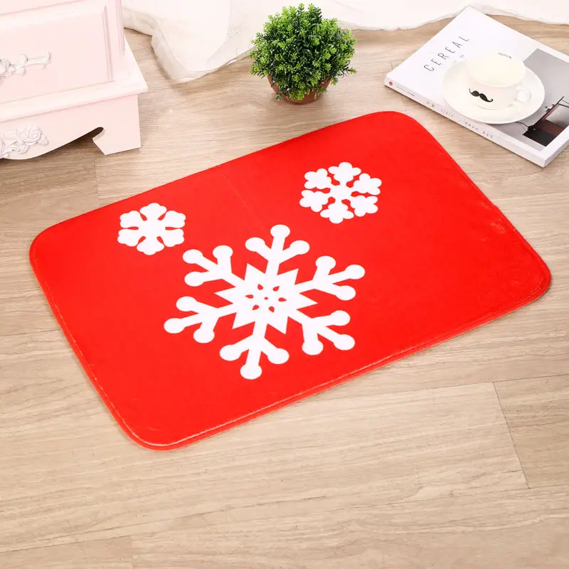 Christmas Floor Mat Door Bathroom Carpet Doormats Home Decoration Snowflake ElK Santa Claus Pattern Floor Non-Slip Carpets Mats