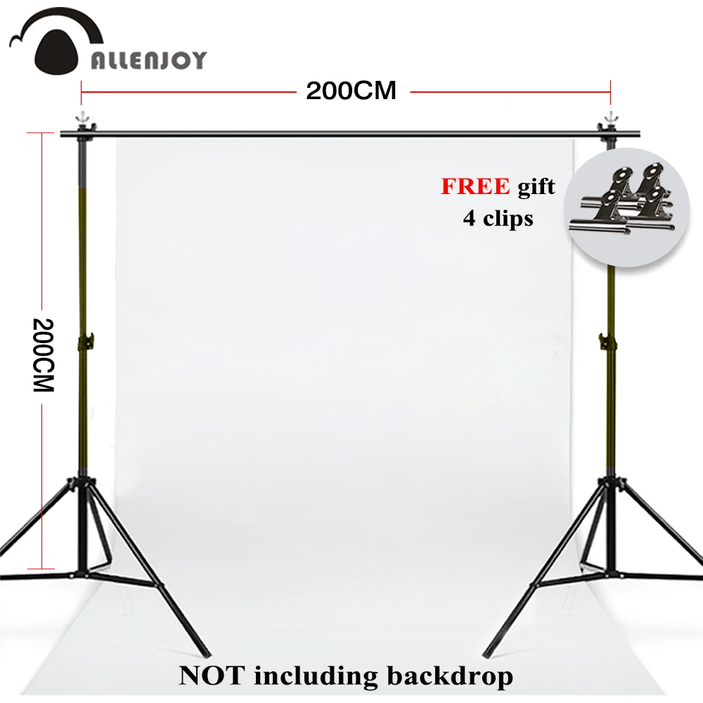 

Allenjoy 2X2M/6.5*6.5ft photography backdrop stand kit background support system for photo video studio props + carry bag