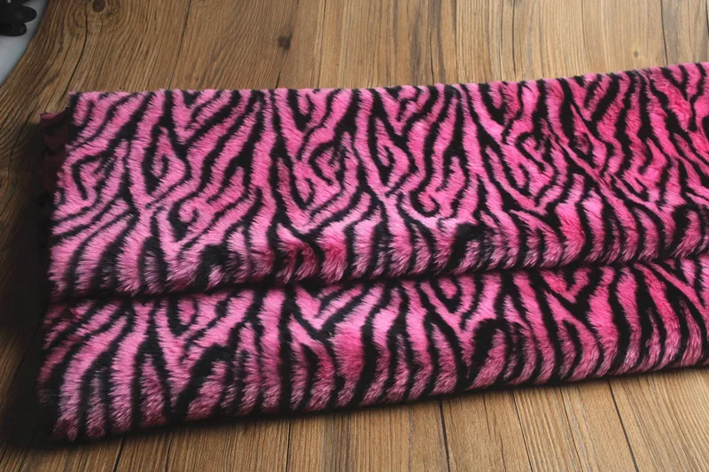 160*50 cm 2 centimetri a pelo lungo Jacquard Volpe imitazione faux fur tessuto, zebra di stampa jacquard fuax pelliccia peluche tessuto per patchwork