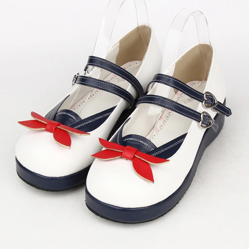 

Plus Size spring ladies lolita shoes Navy Sailor Moon cosplay shoes women leather flats shoes Princess platform shoes