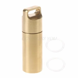 EDC Brass Waterproof Capsule Container Seal Bottle Box First Aid Pill Tank Case Drop Shipping