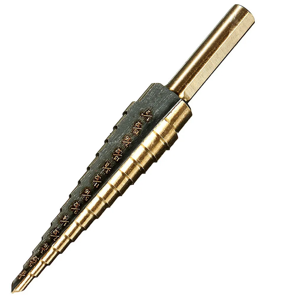 5pc HSS Cobalt Step Drill Bit Set Titanium Cone Drill Hole Cutter Bit Multiple Hole 50 Sizes Step Drill Bit Power Tool Drill Bit