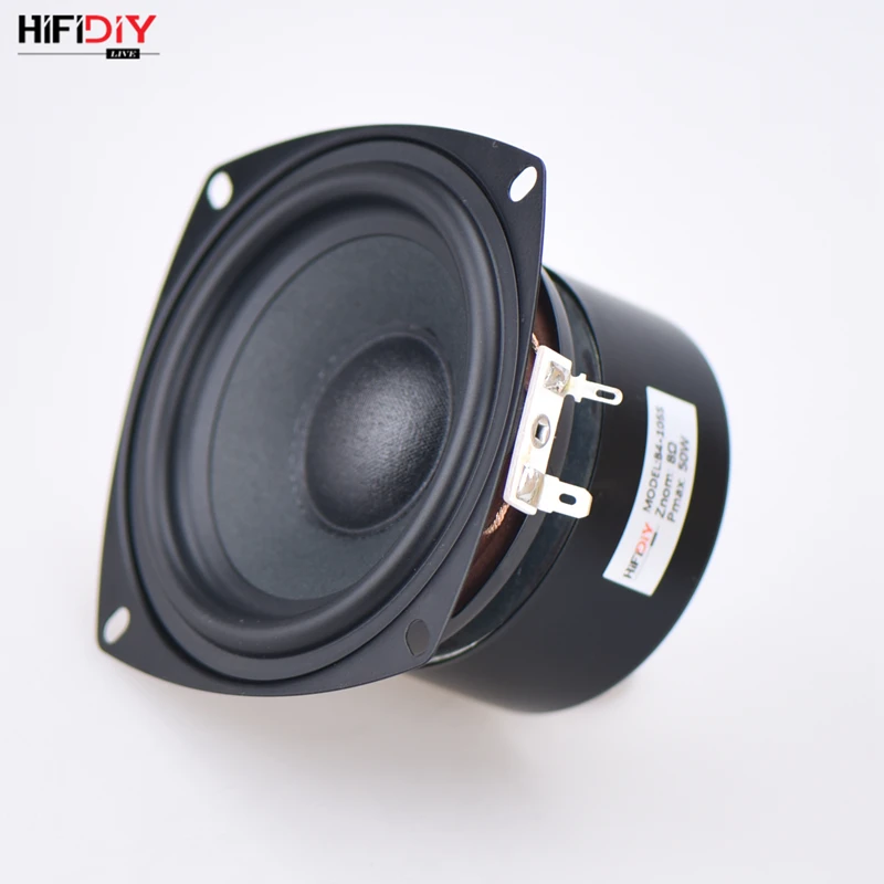 HIFIDIY LIVE HIFI 4 inch 4.5" Midbass Woofer speaker Unit  4 / 8 OHM 50W cotton and hemp fiber basin Loudspeaker B4-105S
