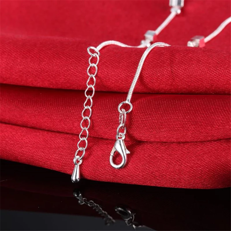 KOFSAC Fashion Jewelry 925 Sterling Silver Ankle Chain Bracelet Square Chain Anklets For Women Lovely Korea Style Jewelry Gifts 