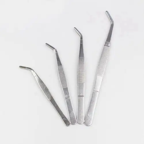 

12.5/14/16/18/20/25cm Lengths SUS Medical Curved Tip Smooth Dressing Forceps Tweezers Labware