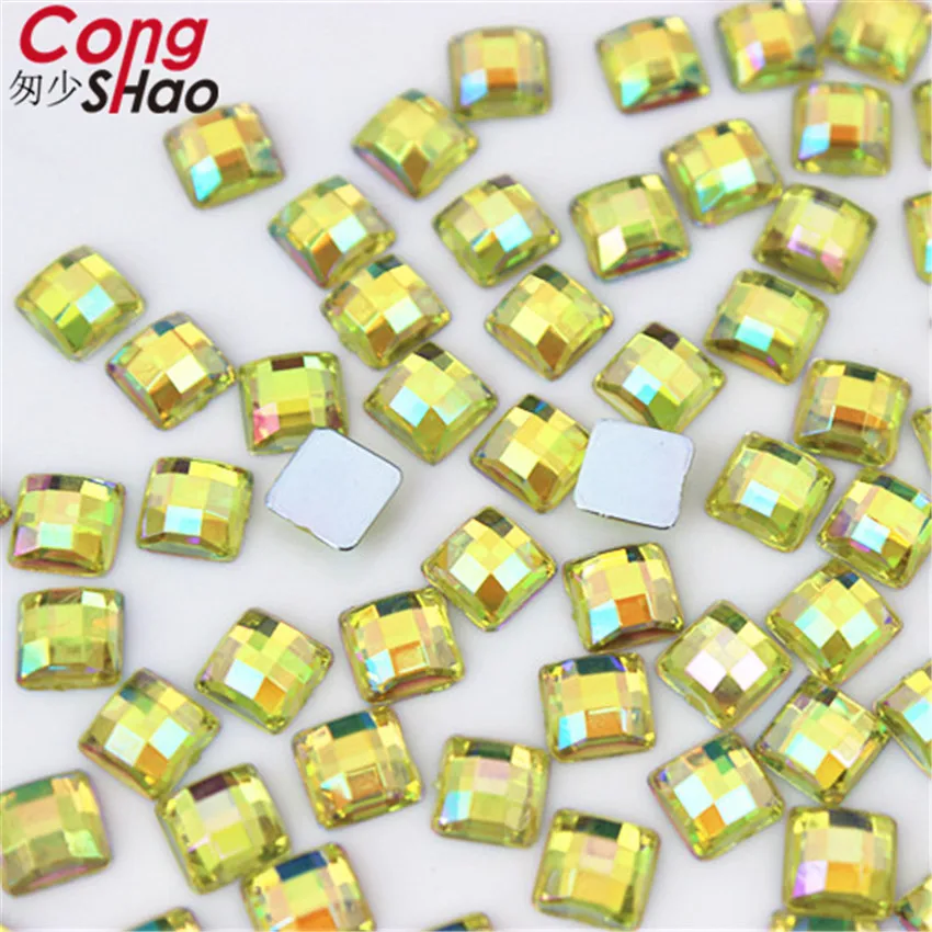 100pcs 5mm 3D Nail Art Square Stones Flatback Crystals Acrylic AB Rhinestone Trim Phone DIY Not Hotfix Face Decoration WC468