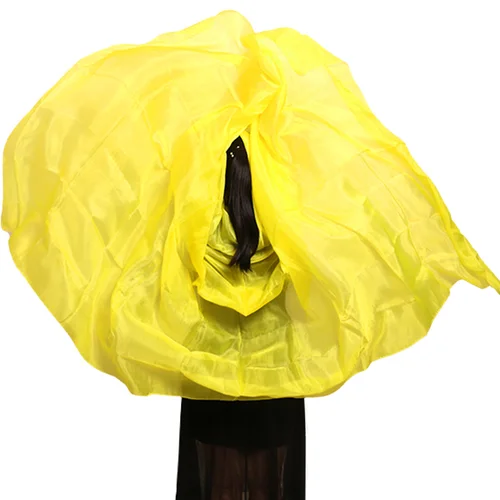 Imagen 2 del producto Velos 100% de seda hechos a mano para danza del vientre, velo de seda multicolor con gradiente, accesorios para danza del vientre, 5 tamaños para niños y adultos