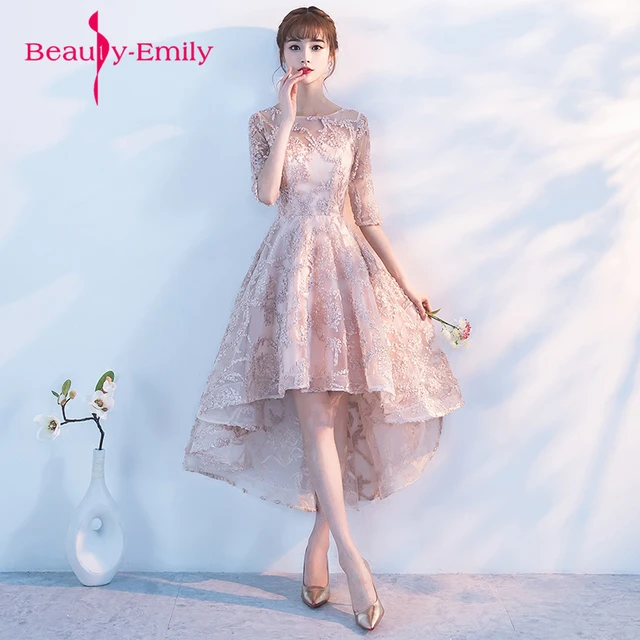 Emily Robe De Soiree Courte Champagne Tenue De Bal En Tulle A La Mode Nouvelle Collection 2018 Robes De Soiree AliExpress