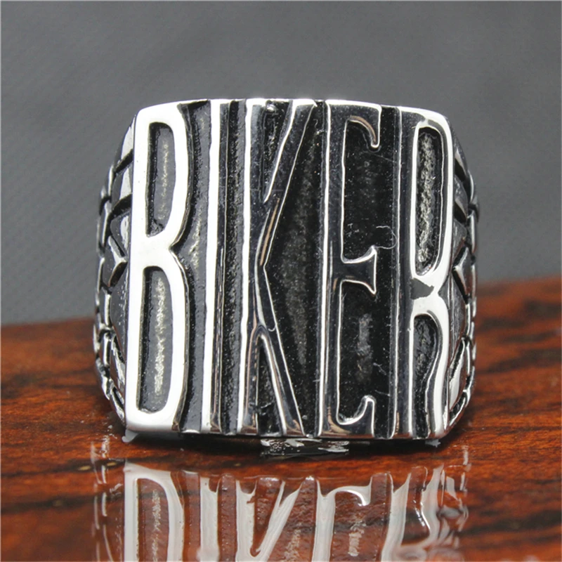 316L Stainless Steel BIKER Ring Mens Motorcycle Biker Band Party Mens Ring