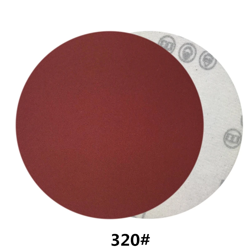 POLIWELL 10PCS 5 Inch 125mm Red Dry Sanding Disc Sandpaper 60/400/1000 Grit Hook & Loop Sanding Abrasives Paper for Wood Drywall