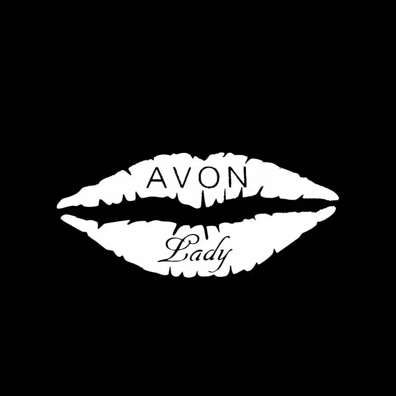 YJZT 12.6*5.4CM Sexy Hot Lips Avon Lady Car Sticker Black/Silver Vinyl Car Decal Popular Fashion Style C20-0910