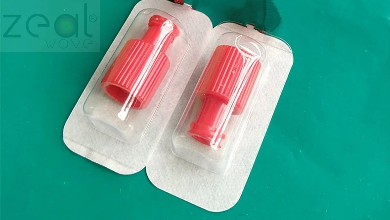 FOR  Male And male Luer Plugs Red Plastic Bulk Internal And External Threaded Spiral Plugs Independent Sterilization Packaging