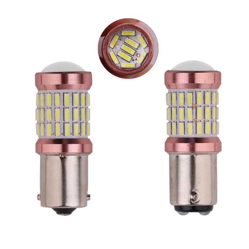 

2pcs Highlight 1156 BA15S P21W 1157 BAY15D for Car LED DRL Turn Signal Light Auto Parking Lamp Sidelight 4014 60SMD White DC12V