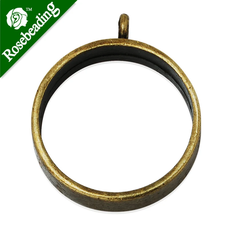 25mm round open back bezel pendant,bezels for resin,pressed flower jewelry,sold by 10pcs/pkg-100228