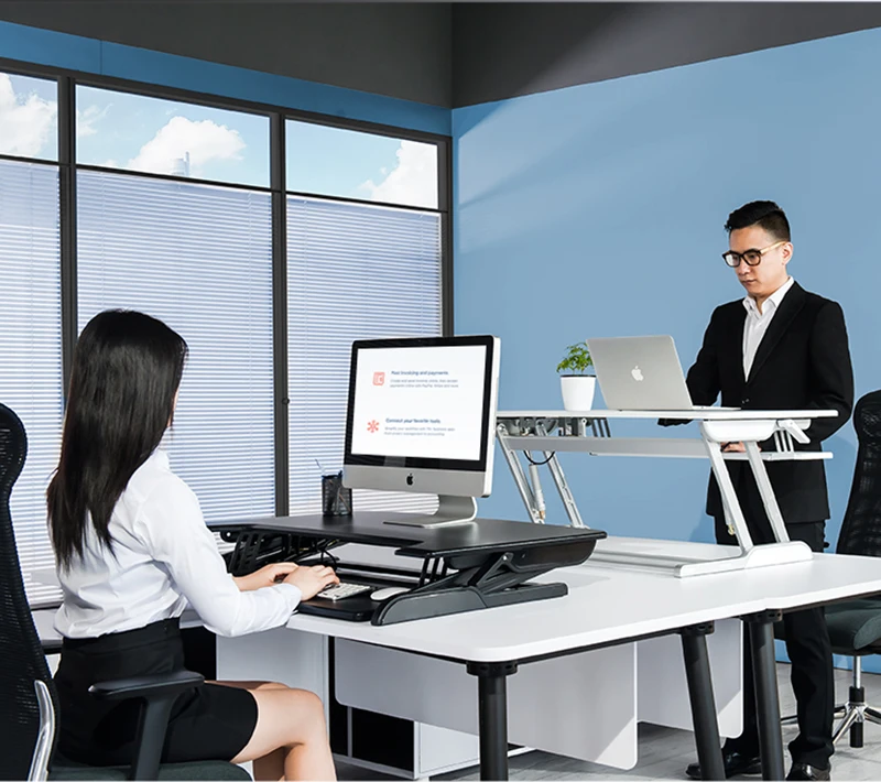 EasyUp ความสูงปรับนั่งขาตั้ง Riser พับโต๊ะแล็ปท็อปโน้ตบุ๊ค/Stand Monitor พร้อมถาดคีย์บอร์ด ID- 36