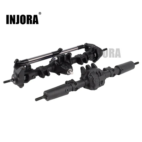 INJORA RC 카 전면 후면 스트레이트 컴플리트 액슬, 1:10 RC 크롤러 액시얼 SCX10 II 90046 90047 업그레이드 부품 