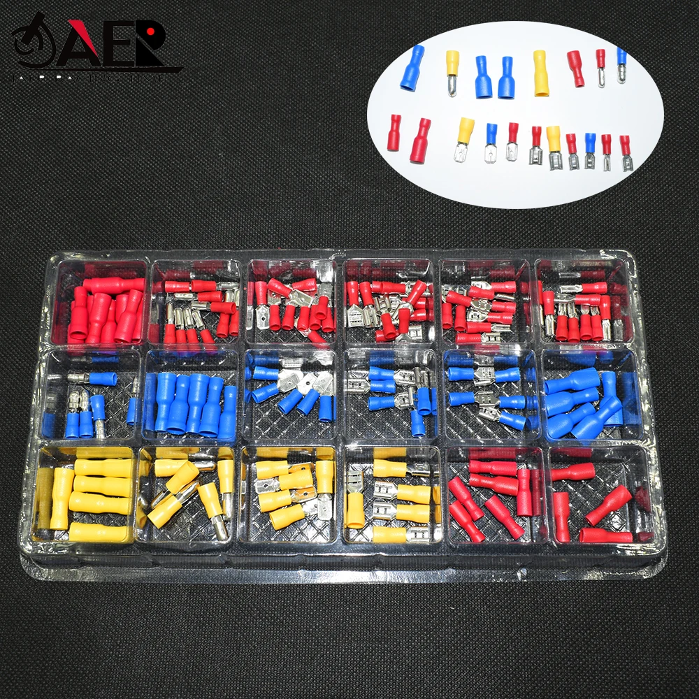 120 pcs 2.8/4.8/6.3mm Motorcycle repair parts tool Wire Waterproof insulation cold pressure Crimp Terminals Assortment Kit