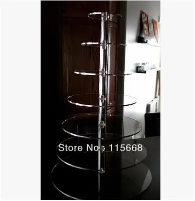 

Hot shopping Clear 7 Tier Round Acrylic Cake Stand, Plexiglass Cupcake Display For Cake Shop