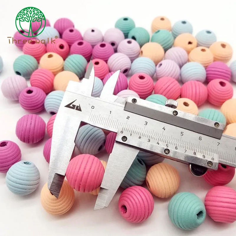 50pcs Mixed Color 20mm Round Wooden Beads DIY Earrings Jewelry Loose Rosary Beads Candy Colored