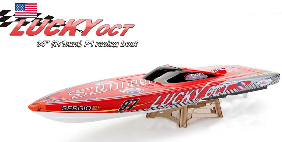 

Lucky Oct 34"/870mm Electric Brushless Racing Boat 1126 with 3660 Motor, 120A ESC