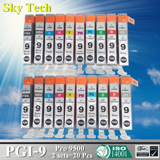 20X Compatible Ink Cartridges For PGI9 , PGI-9 For Canon Pixma Pro 9500 printer .