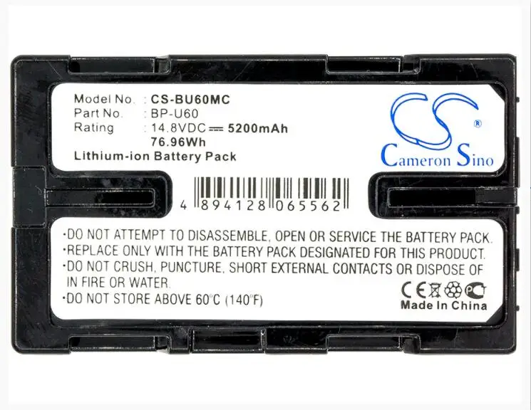 

Cameron Sino 5200mAh battery for SONY HD422 PMW-100 150 150P 160 200 EX1 300 EX160 EX1r EX260 EX280 EX3 EX3R F3 F3K F3L FS5