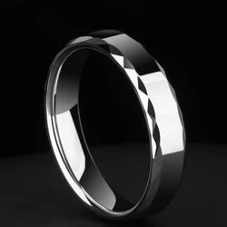 Classic High Polished Center Tungsten Men's Tungsten Ring Wedding Band Wave Finishing 3.5 Width/5mm Width Comfort Fit Size 5-12