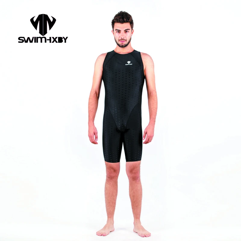 

HXBY Black Mens One Piece Swimwear Men Swimsuit Solid Racing Bathing Suits Swimsuits Competitive Swimming Suit For Men Swim Suit