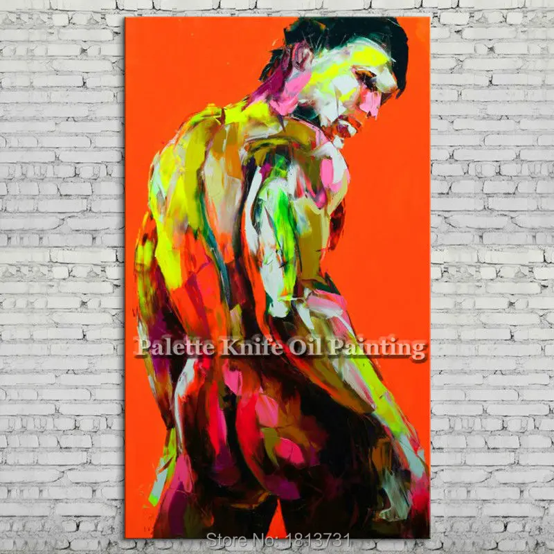 

Hand painted Francoise Nielly Palette knife portrait Face Oil painting Character figure canva wall Art picture for living room66