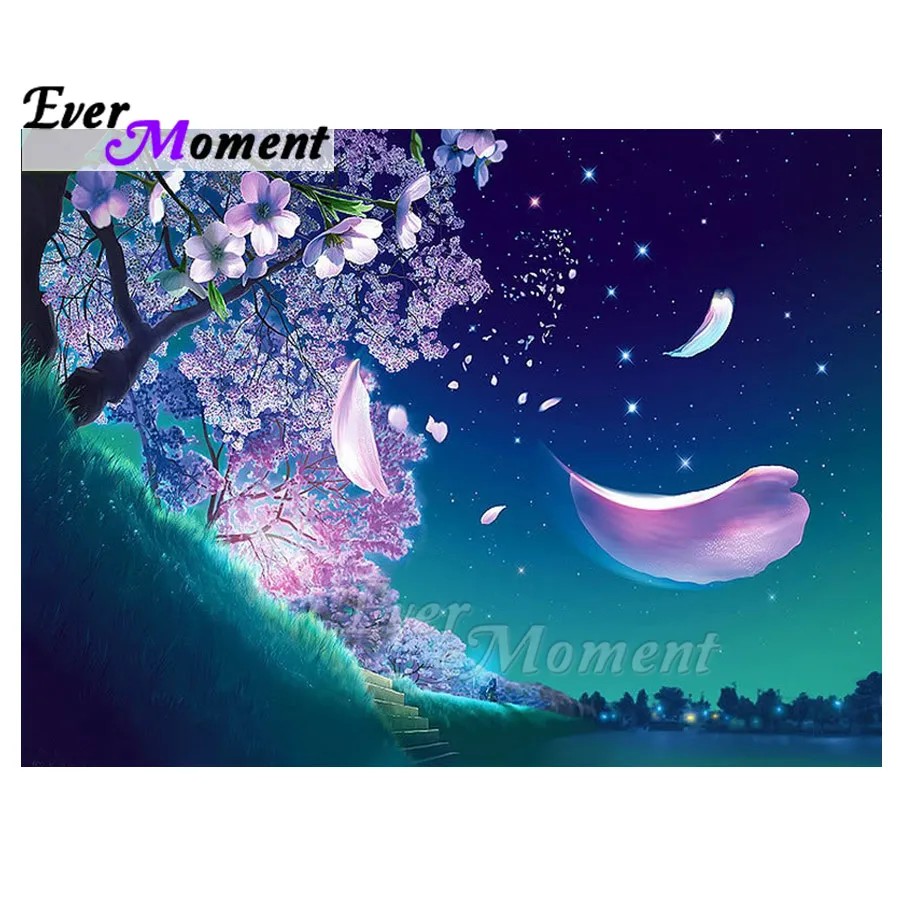 Ever Moment Diamond Painting Mosaic Tree Petal Full Square Drill Cross Stitch Picture Of Rhinestone Diamond Embroidery ASF1581