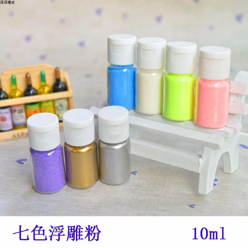 DIY Embossing Powder Metallic Paint Shiny Gold Silver 10ml