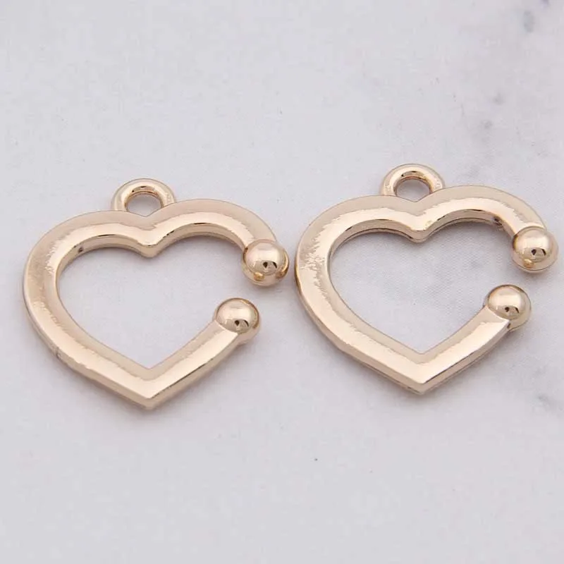 

100pcs 21*22mm Love Heart Drop Pendant DIY Alloy Bracelet Earring Accessories Wholesale