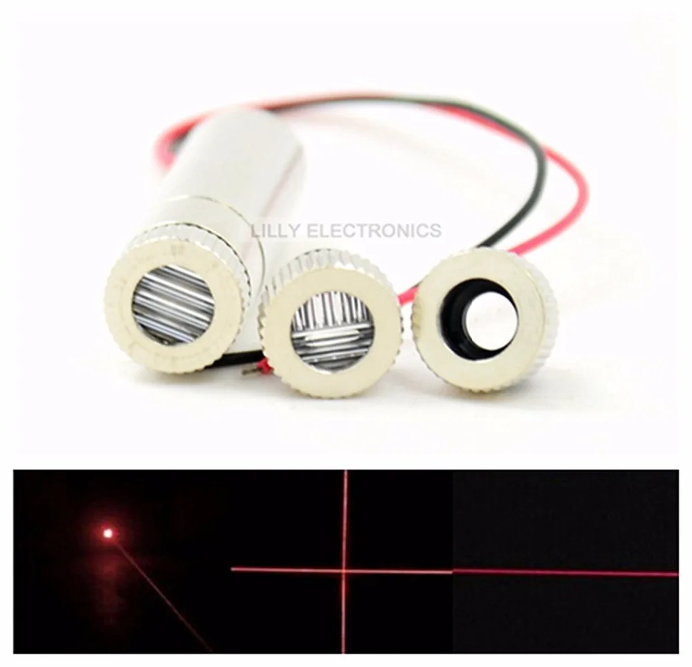 Adjusted Red Diode Lasers 650nm 10mw Dot/Line/Cross Module w/ Caps & Driver In