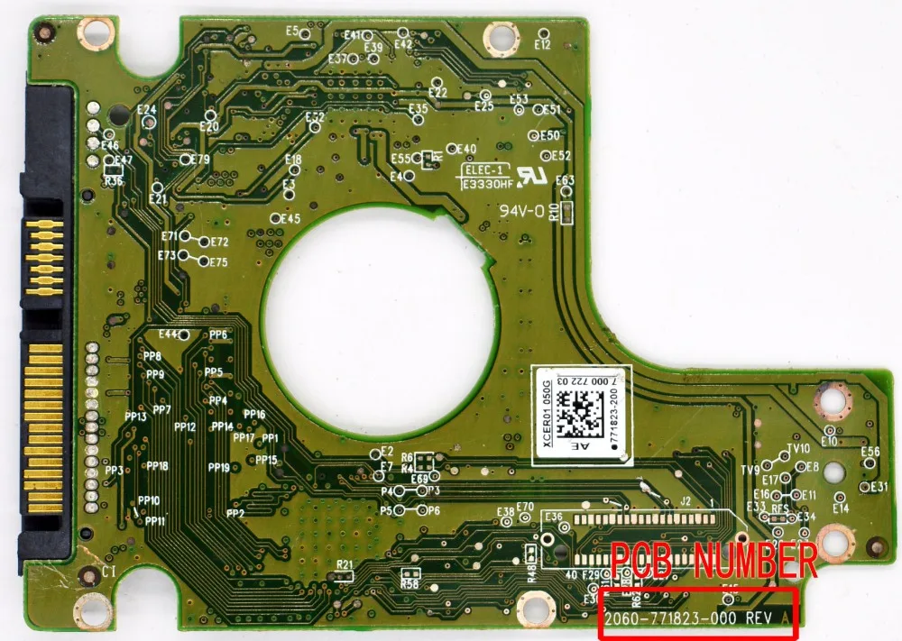 Imagem -03 - Placa de Circuito de Disco Rígido Digital Ocidental Placa de Circuito de Disco Rígido 2060771823000 Rev a 2060-771823-000 Rev p1 771823200 771823300 Wd10jpvt