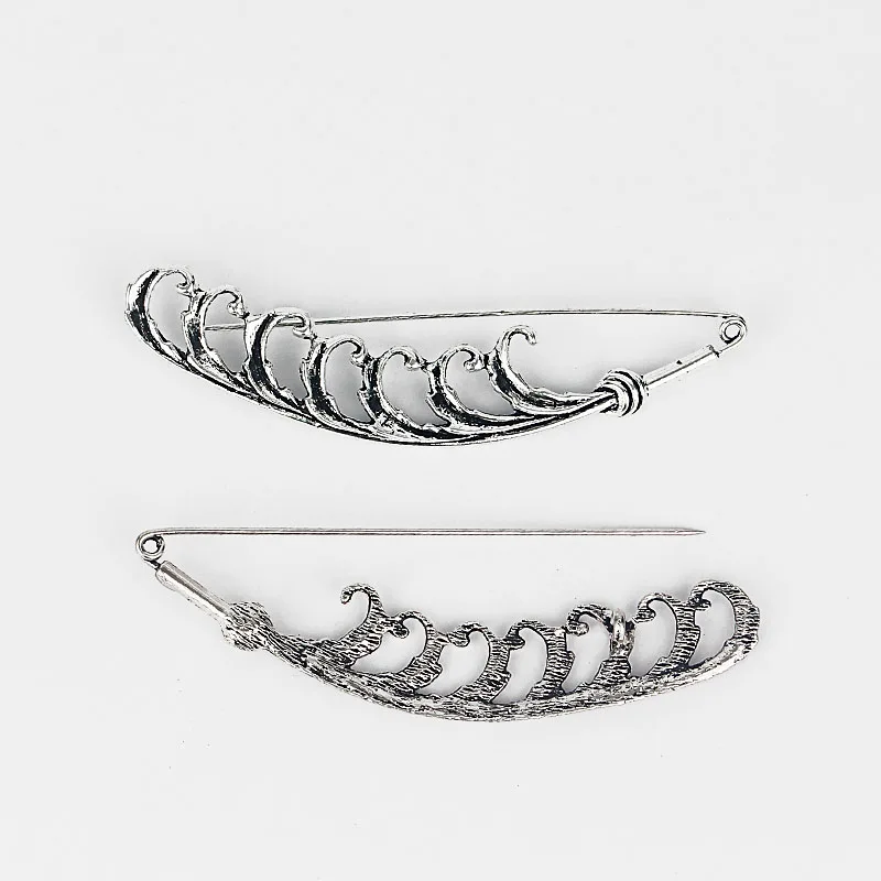 1pcs Large Antique Silver Color Sunflower/Leaves/Feather Durable Strong Metal Shawl Kilt Scarf Brooch Safety Pin 88-90mm