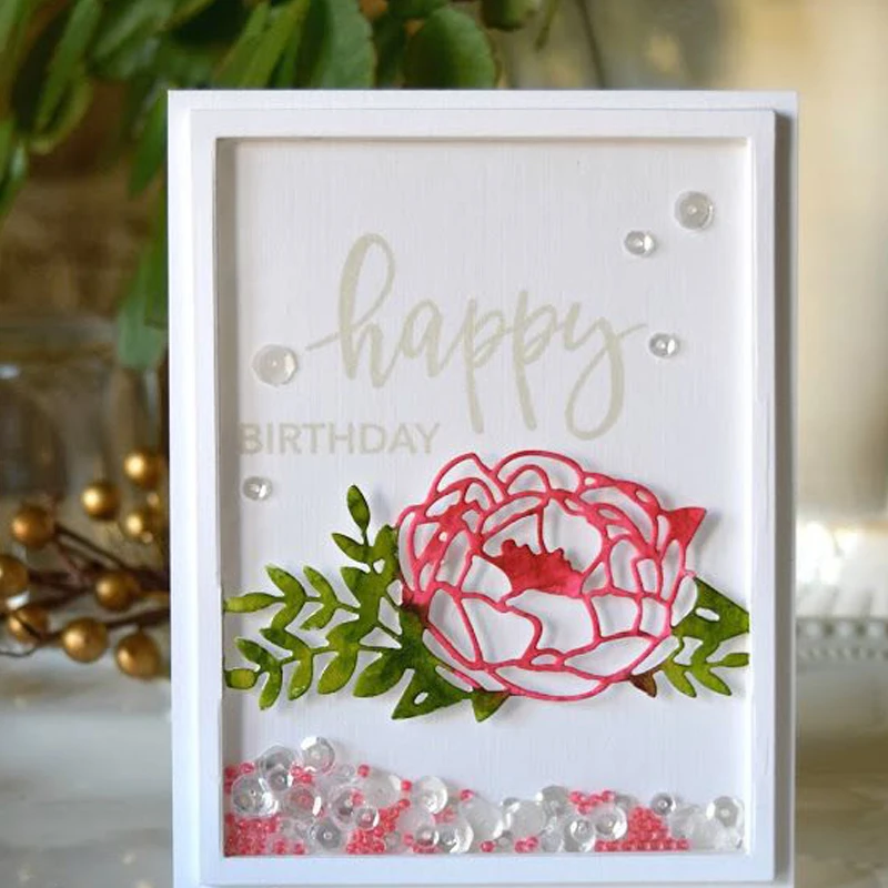 

Happy Flower Cutting Die Craft DIY Template Paper Card Album Photo Making Handmade Decoration Embossing Stencil Scrapbooking