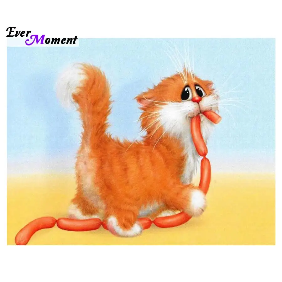 5D Cross Stitch Diamond Painting Cartoon Cat Gift for Wall Stickers Home Decor Animal Diamond Embroidery Picture Craft ASF547