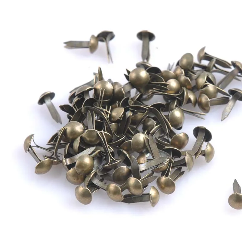 300pcs 5x10mm Mixed Round Metal Brad Studs Spikes Scrapbooking Embellishment Fastener Brads For Shoes Decoration CP0639