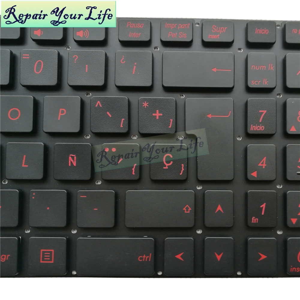 UK English Spanish Backlit Keyboard for ASUS GL552 GL552VL GL552VW GL552VX GL552JX Laptop Keyboard Spain red backlight New