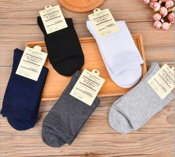 New 2017 Autumn Winter  Mens Socks Solid Color Socks Casual Socks Wholesale 20pairs/lot Business Meias