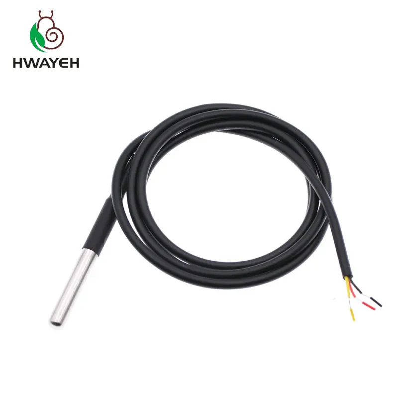 1PCS DS1820 Stainless steel package Waterproof DS18b20 temperature probe temperature sensor 18B20 for arduino