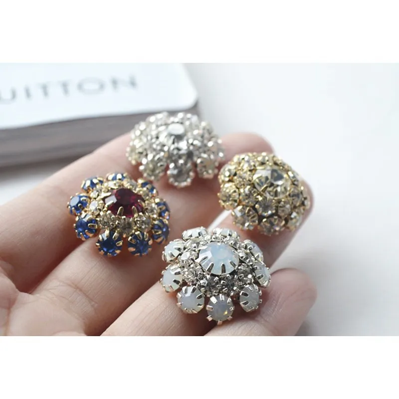 New Hot Sale Diamond Rhinestone Crystal Cluster Button DIY Scrapbooking Craft button clothes decoration diy accessories