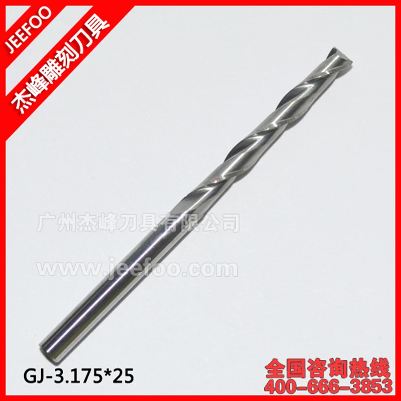 

3.175*25mm Engraving CNC Double Two Flute Spiral Bit Router Bits
