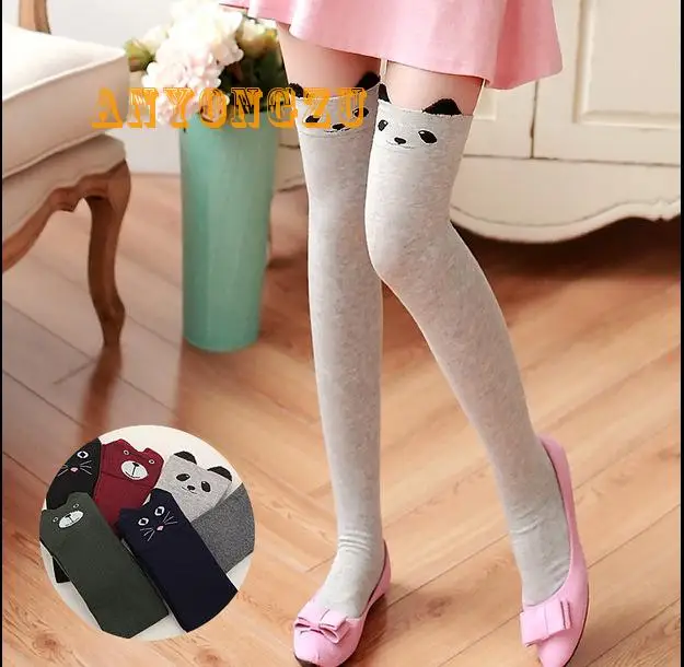 Lovely Cartoon Cotton Ears Warm Thigh High Over The Knee Socks Long Stockings Girls Ladies Leg Warmers Wholesale 3air/lot