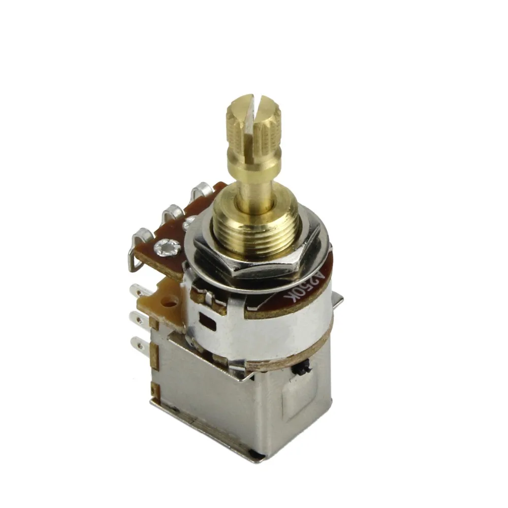 FLEOR 1PC potenziometro per chitarra Push Push potenziometro A250K / B250K /A500K/B500K albero diviso corto in rame (non tirare più)