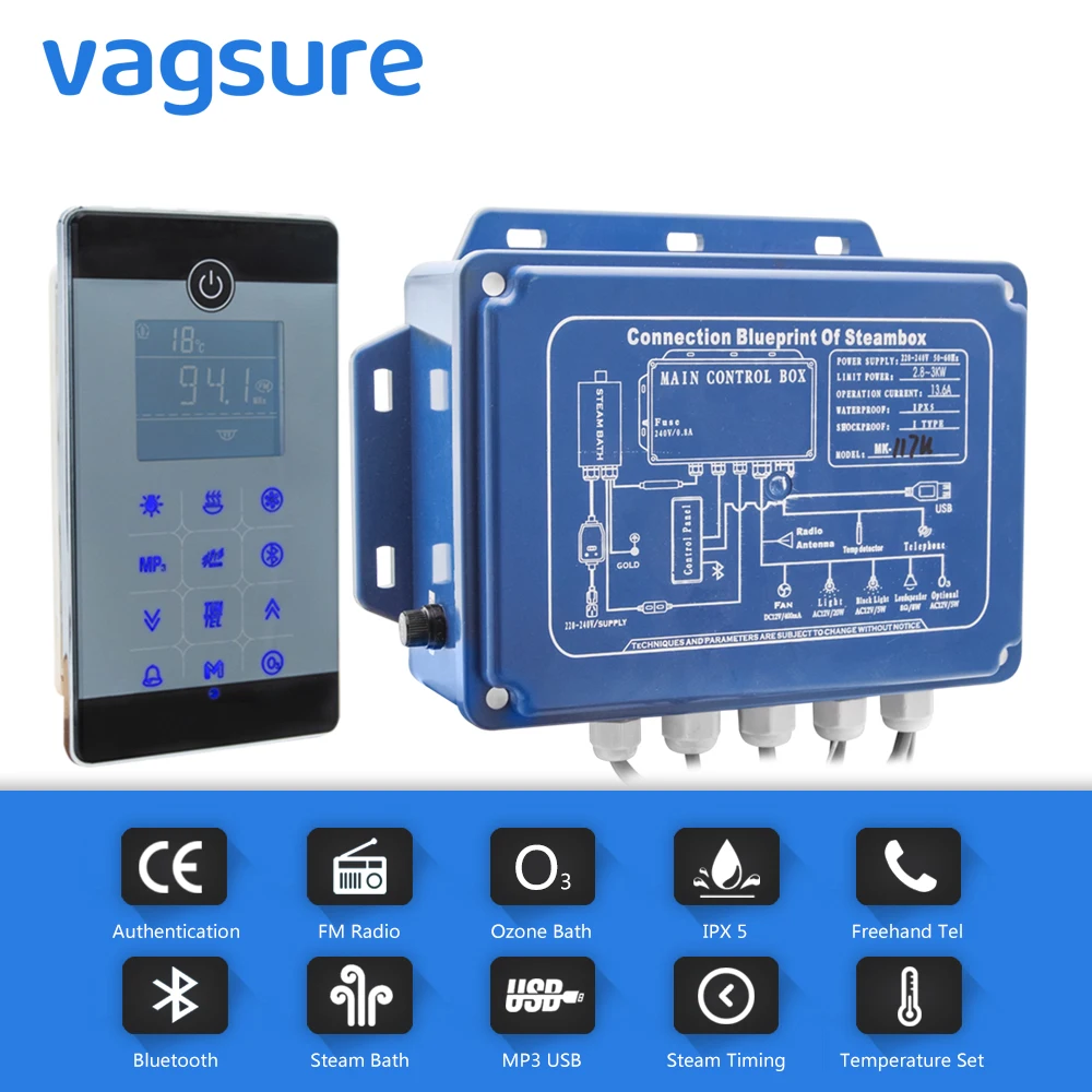 Imagem -02 - Sauna-spa Ipx5 à Prova Dágua Estilo Moderno Bluetooth Banho 110 kw 240v v Controlador de Chuveiro