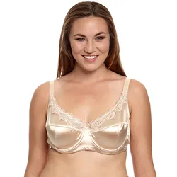 Soutien-gorge grande taille en Satin pour femmes, sous-vêtements brodés, en Spandex, rouge/violet/noir/kaki, 36-46C/D/DD/DDD/E/F, BL953